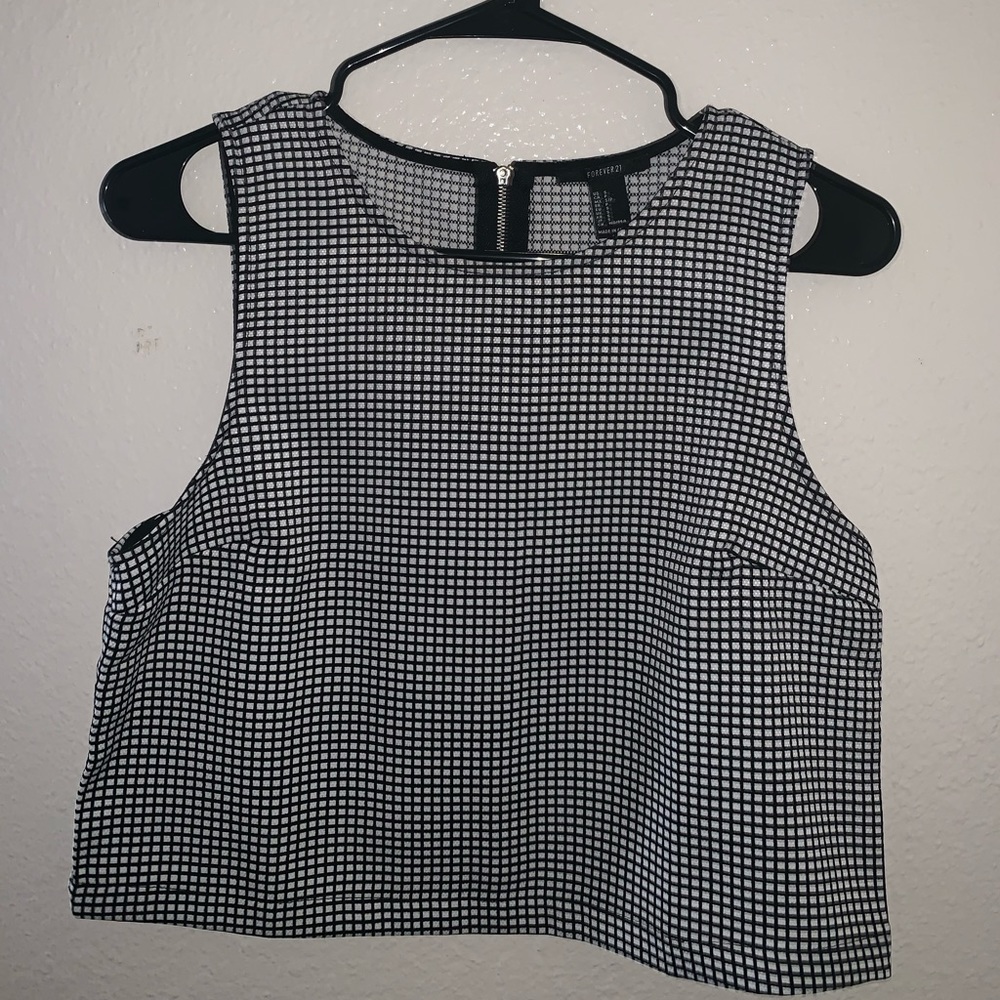 Black and White Checkered Crop Top, Brand New.